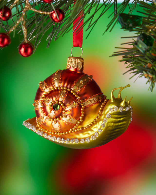 Jeweled Snail Christmas Ornament